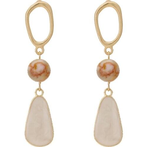 GorGor Women Stud Earrings Alloy Dripping Oil Craft Pattern Circle Exquisite Color Smart Ladies Trendy Jewelry EZ-951