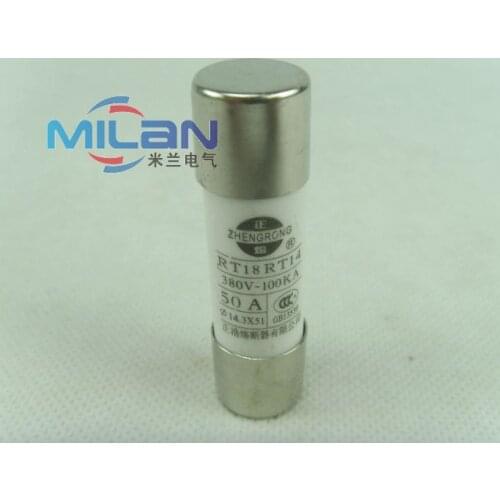 1Pcs 14*51 Fast blow Ceramic Fuse 14x51mm Fuse 380V 500V 16A 20A 25A 32A 40A 50A 63A RO16 RT18