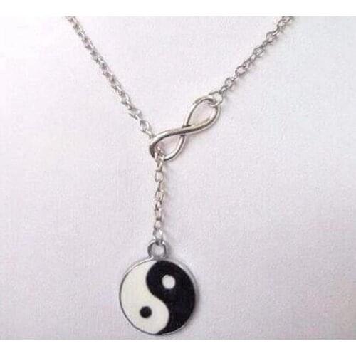 Infinity Yin Yang Tai Chi Black and White best friends pendant necklace yin yang necklace friendship men women jewelry