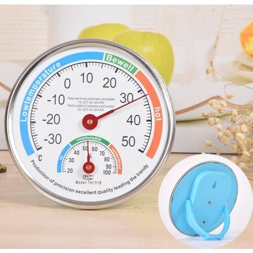 Round Clock Shaped Indoor Outdoor Hygrometer Sauna Room Temperature Humidity Meter