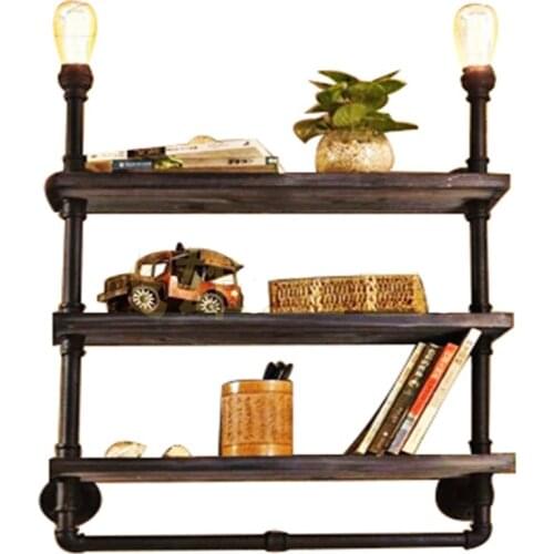 Loft vintage water pipe wall lamps bookshelves aisle lamp retro industrial cafe shop bar study decor sconces lights fixtures