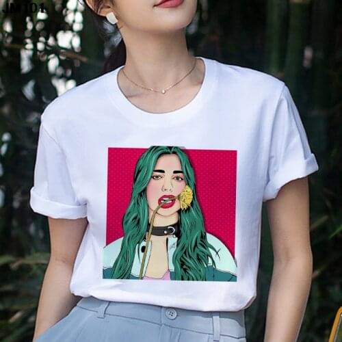 Fashion Girl Printing Tshirt Harajuku Korean Womens Short-sleeved T Shirt Summer Casual Streetwear White Top Tee Female T-shirt