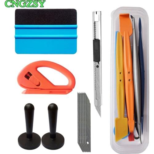 Car Window Film Tint Tools Kit Wrap Application Squeegee With Magnetic Vinyl Safety Cutter Art Knife Sticker Fixing Holder K93