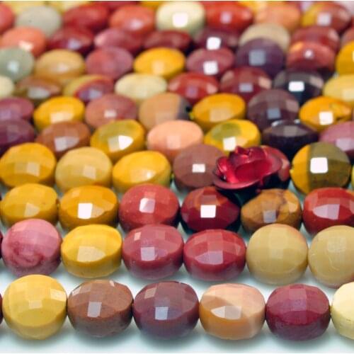 Natural Mookaite Faceted Coin Loose Beads Wholesale Gemstone Semi Precious Stone Bracelet Necklace Diy Jewelry Making Design