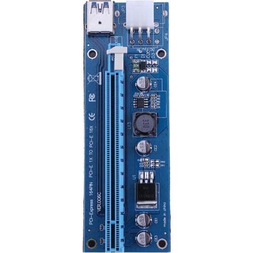 PCI-E 1X to 16X Riser Card PCIe Extender SATA to 6Pin Power USB 3.0 Cable for Video Graphics Card Mining Power Adapter