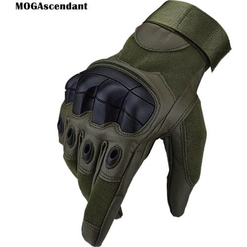 Mens PU Leather Full Finger Tactical Gloves Women Touch Screen Hard Knuckles Paintball Driving Military Army Moto Biker Gloves