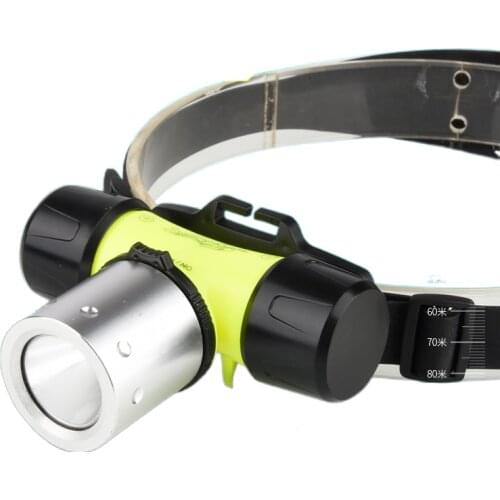 Rechargeable diving headlight super bright LED lamp head mounted underwater waterproof