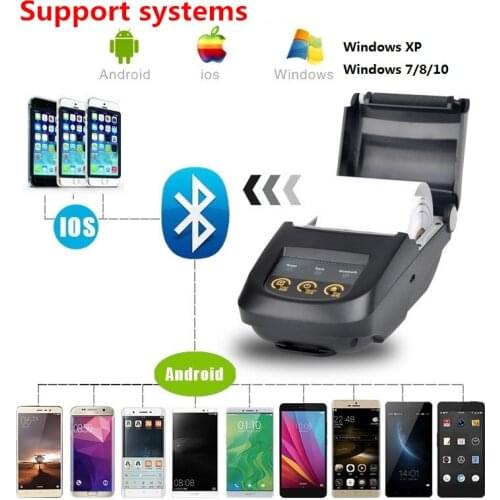 Mini Mobile Bluetooth Printer for Android IOS Windows Thermal Printer Wireless Receipt Printer Portable Small Ticket Printer