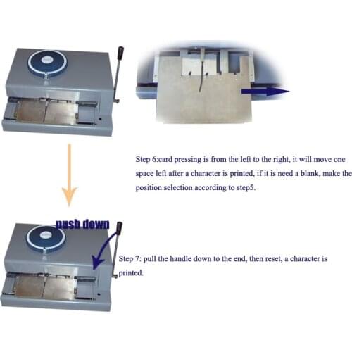 Manual press metal plate card embosser printer machine 41character for making metal plate make max 120mm x 100mm