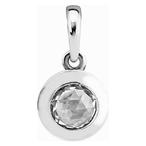 Radiant Round Shape Pendant Clear CZ Crystal Charms for Women Bracelets 925 Sterling Silver Signature Charms for Jewelry Making