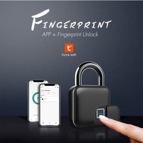 L3+ Tuya Smart Keyless Fingerprint Lock USB Rechargeable Portable Smart Safe Padlock Waterproof Zinc Alloy Metal Door Lock