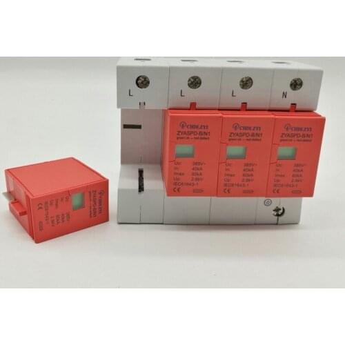 SPD 3P+N 40KA~80KA ~385VAC 2.5KV House Surge Protector Protection Protective Low-voltage Arrester Device