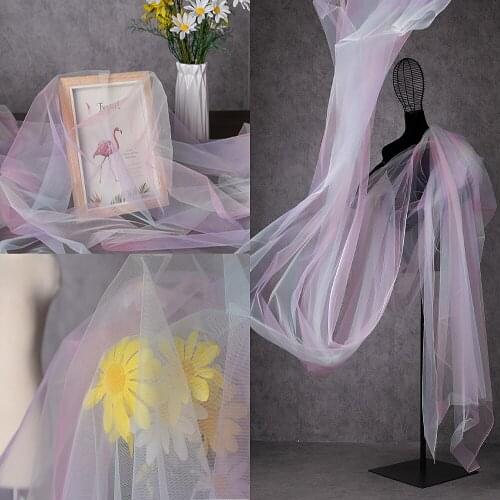 0.5M Tulle Laser Symphony Hollow Wedding Fabric Net gauze material Textured mesh gown Discoloration perspective Designer fabrics