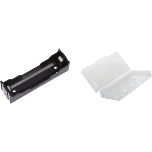 11 Pcs Battery Holde for 18650 Battery Case Box, 1 Pcs Transparent & 10 Pcs Black