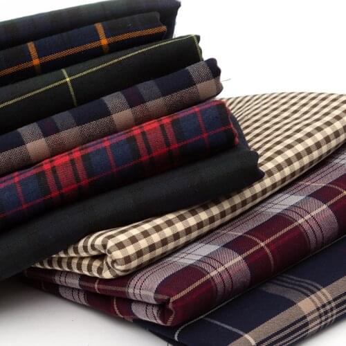 145cmx50cm polyester cotton twill check cloth yarn dyed Scottish plaid fabric for clothes bags garment JK Pleated skirt uniform