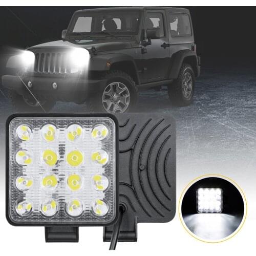 2Pcs 48W 6500K 1200LM LED Work Light Square Light Super Bright Daylight White Light for Car Motorcycle Trucks Accessories