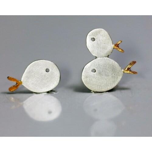 2021 Wholesale 925 Sterling Silver Earrings Korean Version of Small Fish Family Earrings Wholesale Womens Earrings