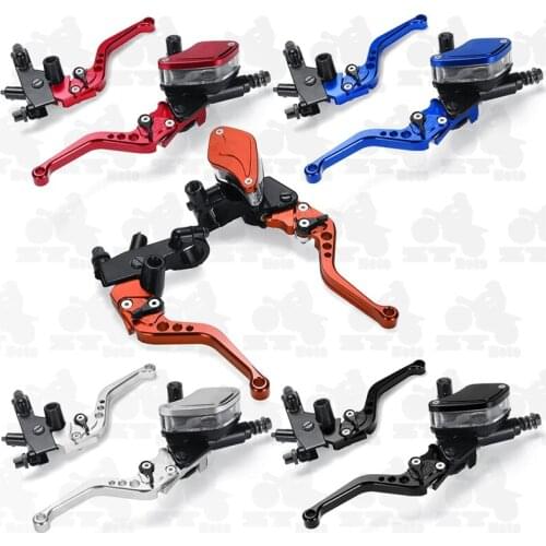 22mm Motorcycle Handlebar Hydraulic Brake Clutch Master Cylinder Lever Reservoir Set