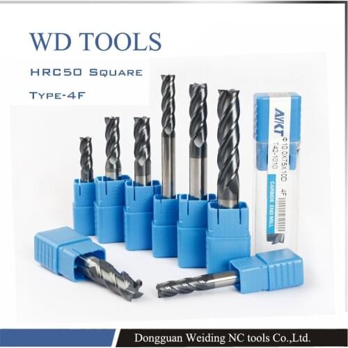 Express shipping 5pcs 4 Flute HRC50 5mm Center Cutter Carbide Flat End Mill Bit Suit For Home General working
