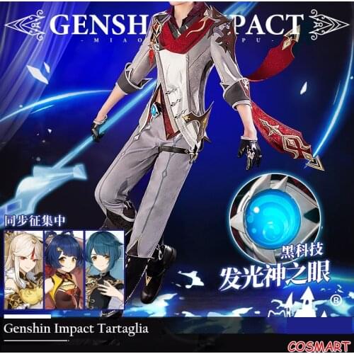 Anime Genshin Impact Tartaglia Dadaliya Game Suit Uniform Cosplay Costume Da Da Li Ya Halloween Party Costume For Men 2021 New