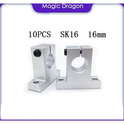 Free Shiping 10pcs/lot SK16 16mm linear bearing rail shaft support XYZ Table CNC Router SH16A 3D printer Part