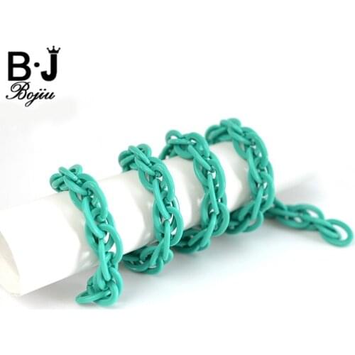 BOJIU Multifunction 1 M Resin Green Black White Bag Chain Choker Necklace For Women Charm Two-Use Fashion Link Chain NK1054