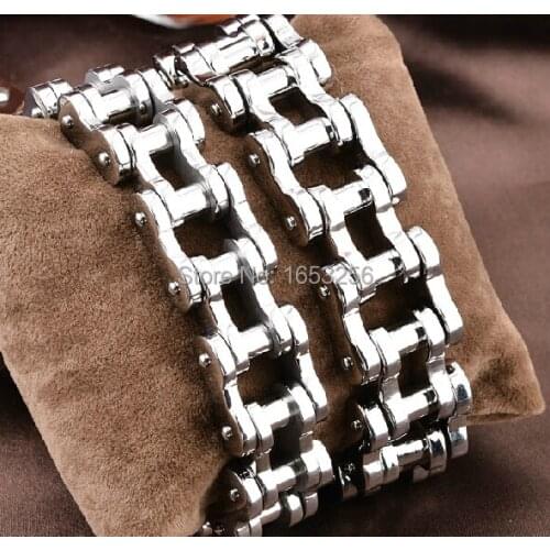 High Polished 316L Stainless Steel Motorcycle chain design Bracelet Biker Chain Bangle Family/ Friend Holiday Gift