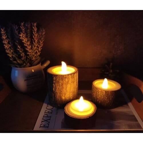 Wooden Flameless Candles Party Decor Candle Accessories Christmas Decoration Light