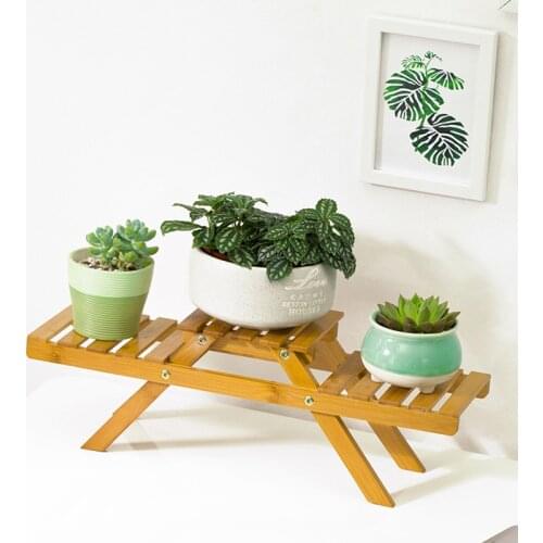 Floorboard Balcony Decoration Living Room Multilayer Folding Flower Frame Balconies Fleshy Indoor Flowerpot Non Solid Wood Shelf