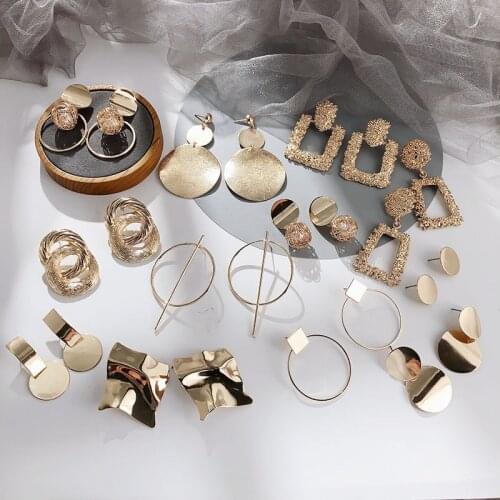 Fashion Statement Earrings 2019 Big Geometric Earrings for Women Hanging Dangle Earrings Drop Earing Modern Jewelry