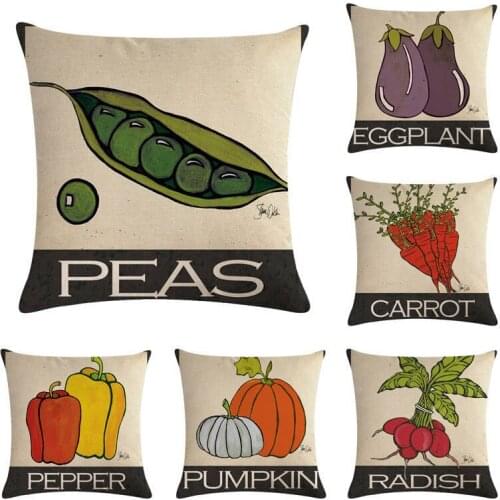 Cartoon Vegetables Pillow Cover 45x45cm Fruits Cushion Covers Home Decoration Pillow Case Corn Eggplant Pattern Pillowcase