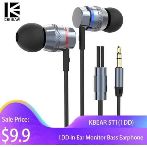 KBEAR ST1 1DD in Ear Earphone Running Sport Technology HIFI Headset With Mic Earplug KBEAR Knight Stellar