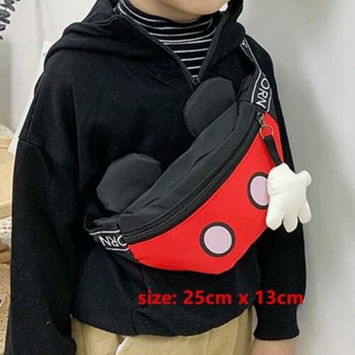 New childrens bag cartoon Mickey waist bag shoulder bag coin purse Baby Cute Chest Bag Shoulder Bag