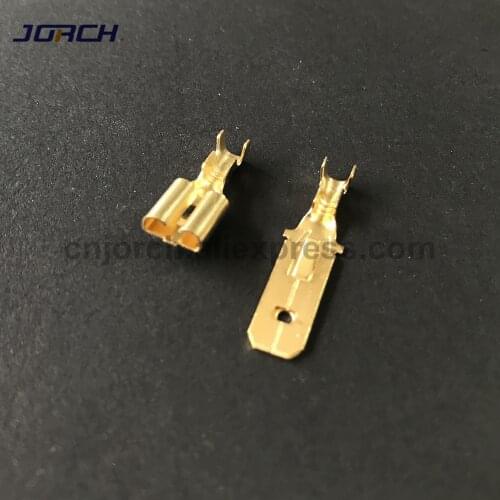 6.3mm 6.3 Crimp Terminal Male Female Spade Connector Crimping Terminals Free shipping