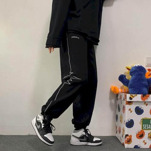 Autumn Winter Korean Loose Casual Pants Men Wide-leg Sports Hong Kong Style Student Trend Korean Streetwear Women Capris