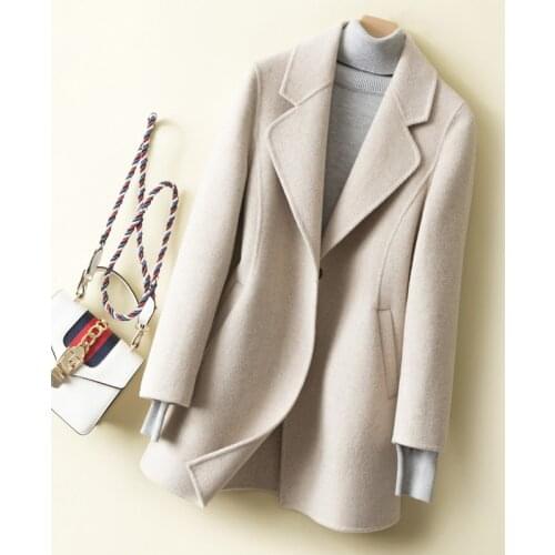 Autumn Women Woolen Overcoat New Long Sleeves Wool Blends Coat New Large Size Female Long Section Thick Woolen Coat D191207