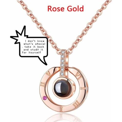 Love Memory Necklace Heart-shaped Subloom 100 Languages I Love You Love Memorial Day Gift High Quality Clothing Accessories