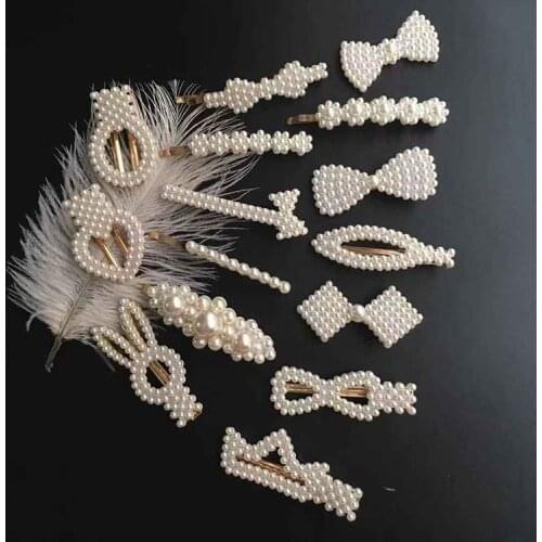 Fashion Sweet Pearls Hairpins Girls Headwear Elegant Hair Clips Hair Headband Ins Hair Accessorie Ornament Barrettes baby #0111