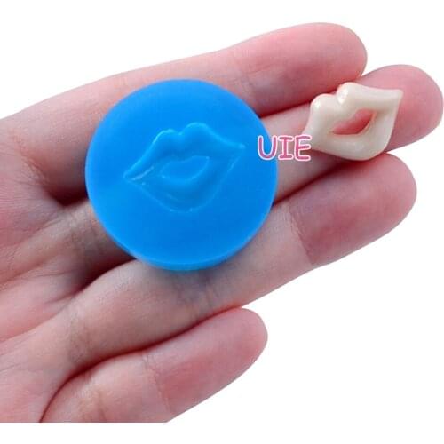 FYL513U 20.8mm x 14.2mm Iip Silicone Mold Fondant Cake Decoration Candy Resin Clay Earrings Necklace Craft Soap Candle FOOD SAFE