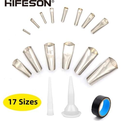 HIFESON 17 PCS Caulking Finisher Silicone Sealant Nozzle Glue Remover Scraper Caulking Nozzle Waterproof Glass Wall Repair AP6