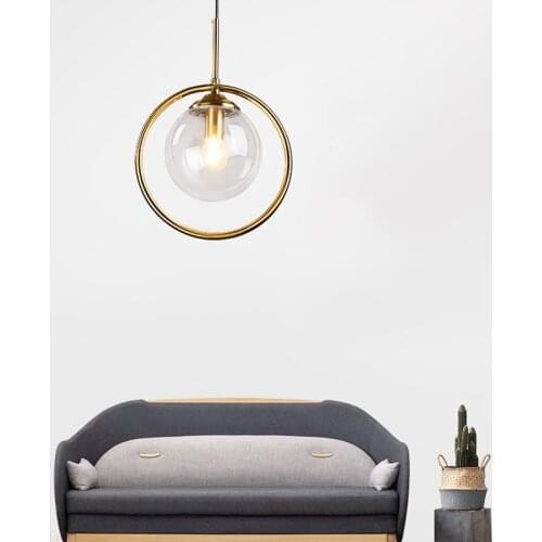 Modern Led Pendant Lights Lighting Luminaire Industriel Hanging Lamp Lustre Ball Glass Pendant Lamp Bar Cafe Restaurant Fixtures