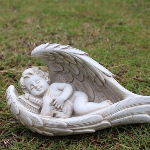 Angel Boy Resin Craft Ornament Figurines Angel Wing Statue Sculpture Decoration
