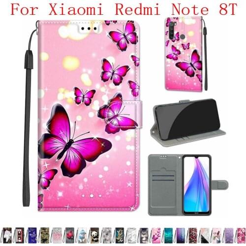 Sunjolly Case for Xiaomi Redmi Note 8T Wallet Stand Flip PU Leather Phone Case Cover coque capa Case Cover