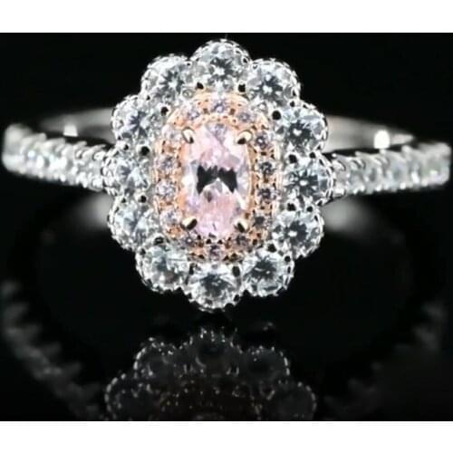 Sparkling Real 925 Sterling Silver Wedding Rings For Women Top Quality Zircon Engagement Anniversary Party Fine Jewelry