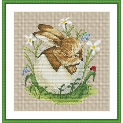 Top Manufacturer Embroidery Rabbit and Ladybug Cross Stitch Kits from China with 100% Cotton Floss &Free Shipping for Home Decor