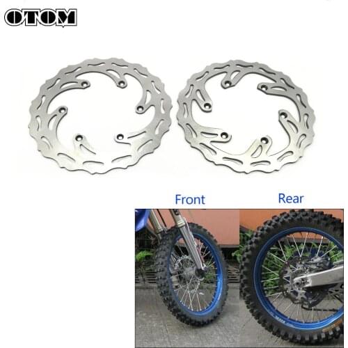 OTOM Motorcycle Front & Rear Brake Disc Steel Rotor Set 6 Holes For YAMAHA YZ YZF YZX WRF YZFX 125 250 450 Motocross Wheel Parts