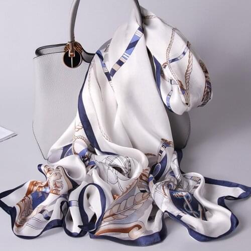 100% Pure Silk Scarf Ladies 2020 New Real Hangzhou Silk Wraps for Women Print Shawls Vintage Scarves Silk Natural Foulard Femme