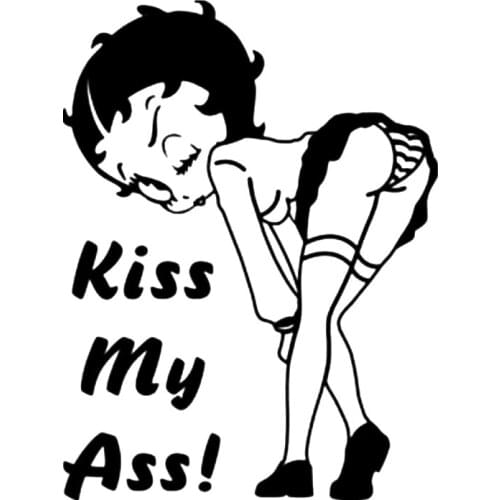 16*12cm betty bopp kis my a** Temptation Body Car Stickers Decals Vinyl Wrap Car Sticker Decor Be Different Car Styling