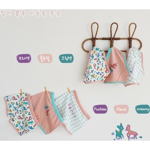 2-5Yrs girls Panties Soft Cotton Underwear Girls Cartoon deer Print baby underpants toddler Briefs Breathable Underpants child