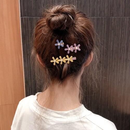 60set/lot 3pcs/set DIY Simple Multi Alloy Flowers Hair Clips Oil Drop Pearl Hairpins Hair Styling Tool Accessories HA1042